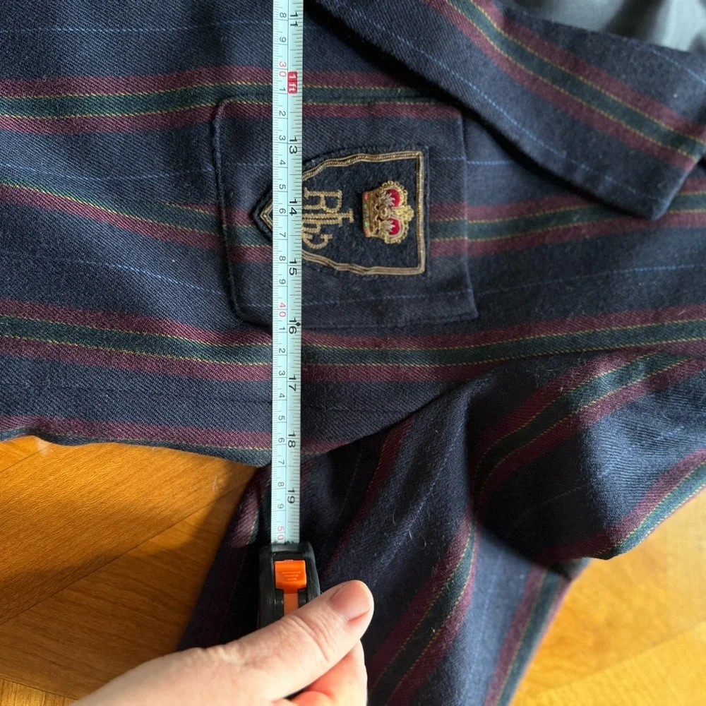 Vintage HTF 100% Wool Ralph Lauren Embroidered Blazer - Picture 13 of 16